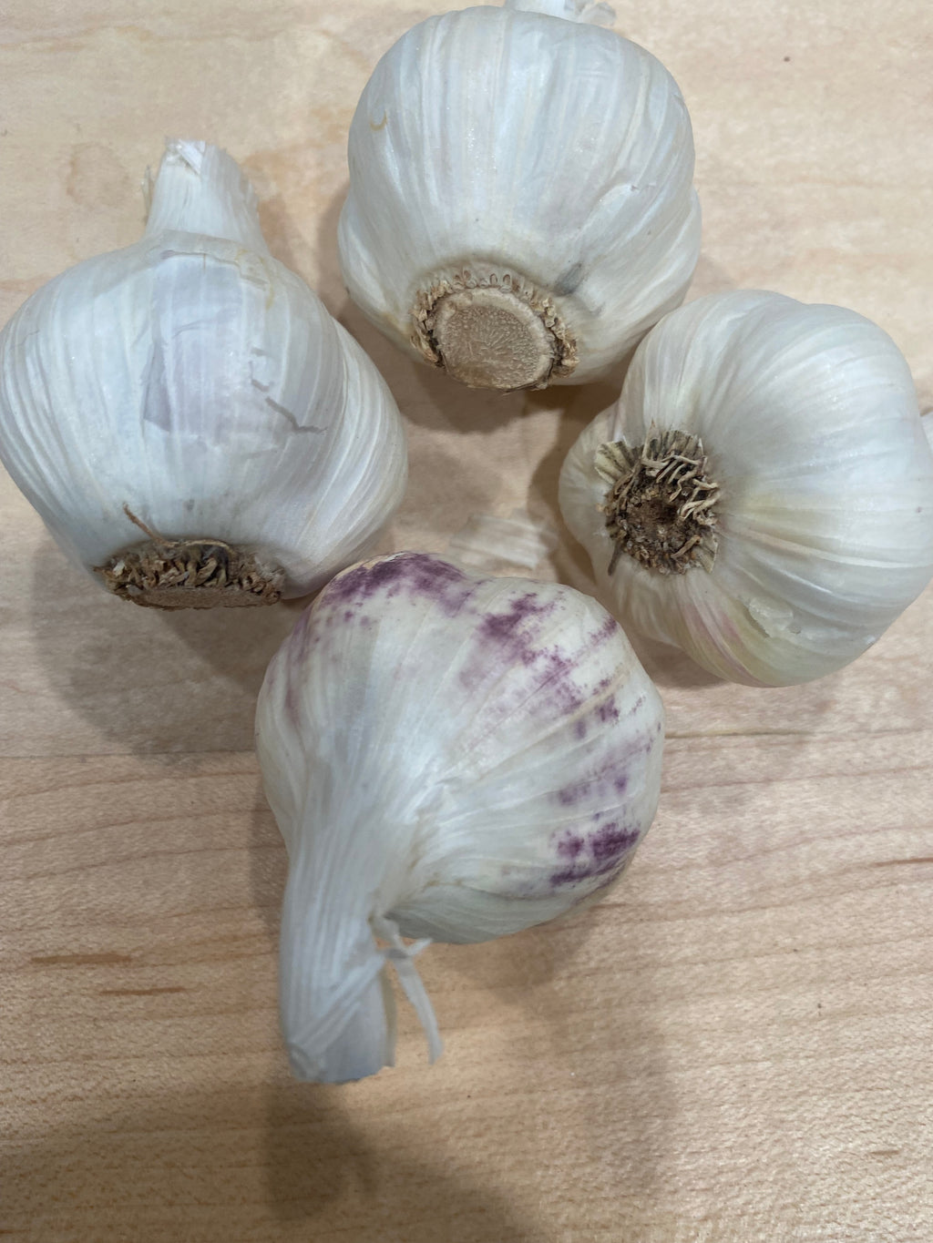 individual bulbs of garlic